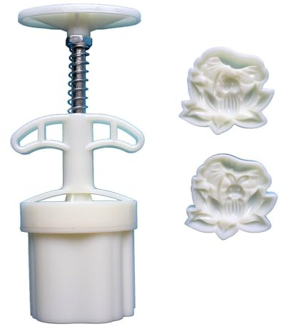 Juego de moldes para tartas de luna, tamaño doble, 50 g y 75 g, para hornear, postres, dim sum, reutilizables, herramientas de repostería de plástico para postres