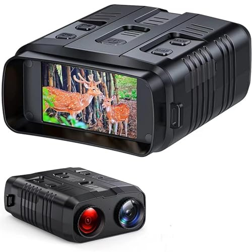 Dispositivo de binoculares de visión nocturna Digital 1080P R19 4K 3W, gafas de visión nocturna infrarroja, grabadora completamente oscura de 300m for y Camping(With 64G Card)