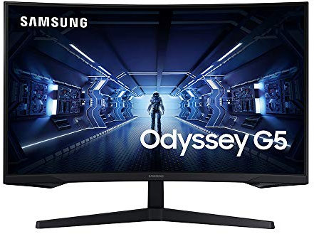Samsung 32-Inch G5 Odyssey Gaming Monitor with 1000R Curved Screen, 144Hz, 1ms, FreeSync Premium, QHD (LC32G55TQWNXZA), Black