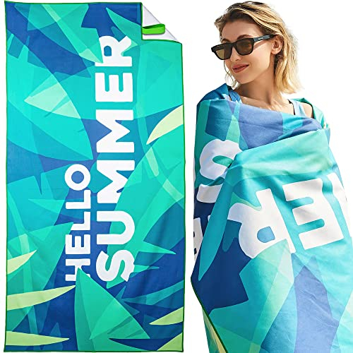 LEcylankEr Toalla Playa Grande, 180 * 90 CM Toalla Microfibra Grande, Toalla Antiarena Toalla Secado Rapido, Toallas Playa para Playa/Piscina/Sillas de Playa (Summer-Hoja)