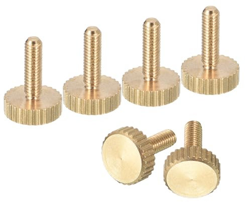 QUARKZMAN Vis à Oreilles Cannelées M3x10mm, 6 Pièces, Tête Plate Cannelée, Vis à Oreilles en Laiton Entièrement Filetées, Boutons de Serrage, Fixations