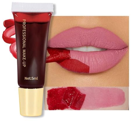 Abziehbar Lip Tint, Peel Off Lip Stain, Lipgloss Nude Pink Non-Stick Cup & Transfer-proof, Natürlicher Lipppen Tinte Lang anhaltend & Wasserfest, Liquid Lip Tattoo Lipstick für Frauen, Lippenpeeling