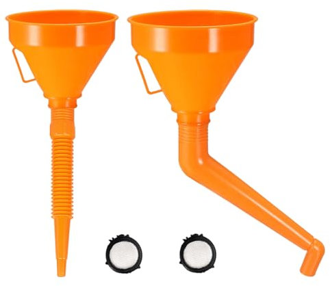 Graplan 2 Pcs Kunststoff Automobil-Trichter,Einfülltrichter,Öltrichter,Einfülltrichter Benzin,Trichter mit Sieb Abnehmbarer,Öltrichter mit Schlauch,Für Ölwechsel,Automobil,Workshop und Home