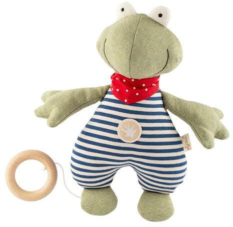 SIGIKID Spieluhr mit Wunschmelodie Einschlafhilfe für Neugeborene Stofftier Spielzeug Geschenk Geburt Taufe Jungen Mädchen ab Geburt für Babys und Kleinkinder Unisex (Grün/Frosch, Onesize)