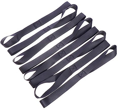 VILLCASE 3 Set Cinghia Gancio Cinghia Portapacchi Funi Di Ancoraggio Per Auto Cinturino Morbido Cintura Di Trasporto Merci Ganci Esterni Per Impiccare Poliestere Black 8 Pezzi * 3
