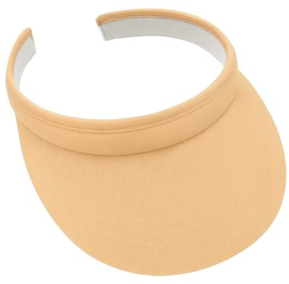 Visière de Sport pour Femme et Homme, Style Classique, sans Calotte, Protection Solaire, légère, décontractée, Plage, Golf, Tennis (FR/ES, Alpha/Lettres, M, Beige)