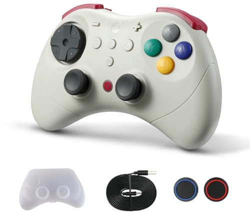 GuliKit Elves 2 Pro Mando Inalámbrico para Switch/Switch 2/PC/Android/iOS, Mando Bluetooth con Joysticks de Efecto Hall, Frecuencia de Sondeo de 1000Hz, Vibrador Magnético, Superháptico, Retro