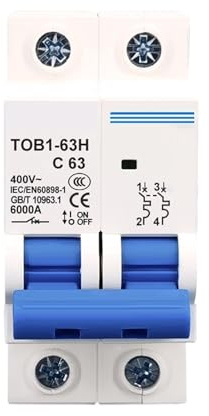 Disjoncteur De Sécurité AC MCB 2P 20A 400V~ 50HZ/60HZ Type C(20A)