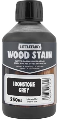 Littlefairs Holzlasur & Farbstoff auf Wasserbasis - Pastel Range (250ml, Ironstone Grey)