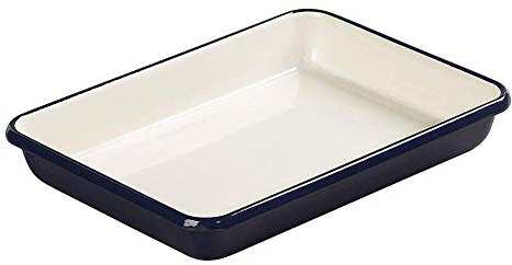 Tala Originals Bräter, emailliert, mittelgroß, Indigo und Elfenbein, Maße: 33 cm x 24 cm, 5,5 cm