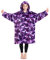CityComfort Übergroße Hoodie Decke Kinder Fleece Oversize Kapuzenpullover Mädchen Teenager mit Sherpa-Futter und Kängurutasche Geschenk Ideen (Lila Tarnfarben)