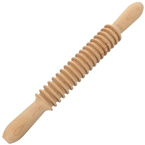 BESTonZON Spaghetti Noodles Fettuccine Pasta Cutter Rolling Pin 8.5mm Noodle Lattice Roller Docker Dough Cutter Wooden Rolling Pin Spaghetti Pasta Maker Noodle Cutter Rolling Pin Ravioli Cutter