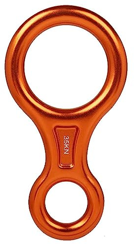 AIRFUL 35 KN Rückwärtsausrüstung, 7075 Aluminium, Absenkautomatik, Figur 8, Klettern für Freizeit im Freien, Doppelseilabfahrt - Orange