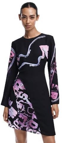 Vestido corto asimétrico letras