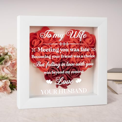 Wife Gifts from Husband, Wife Birthday Gifts, Wedding Anniversary Roses Gifts for Wife, Newlywed Gift for New Years Valentine's Day, Eternal Roses Box 7.2*7.2*1.3 Inches