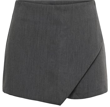 ONLY Onlmist-Yasmine MW Wrap Skorts TLR Noos Minifalda, Gris Oscuro, 38