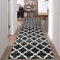 Famibay Hallway Runner 80x300cm Runner Rugs for Hallway Non Slip Black Long Hall Runners Washable Geometric Kitchen Carpet Runners for Entryway Laundry Bedroom