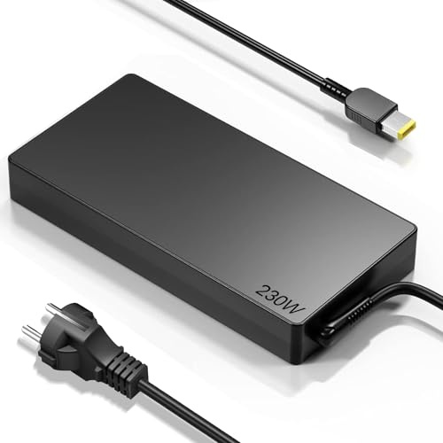 Chargeur pour ordinateur portable 230 W - Bloc d'alimentation carré jaune classique pour station de travail mobile ThinkPad P16/P15 Gen2 P17 et Legion 7 16IAX7 16IRX8 Chargeur d'ordinateur portable de