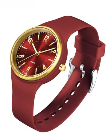 GBB Women's Quartz Watch Soft Silicone Strap Ladies Watches Analog Quartz Watches with Luminous Easy-Read Dial Fashion Wrist Watch for Students Women Men Unisex