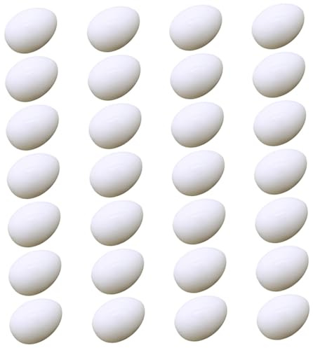 Abaodam 28pcs Simulation Lifelike Fake Pigeon Eggs 3.8x2.8cm Solid Pe Material Nest Hatching Induced Eggs for Pigeon Breeding Diy Decoration
