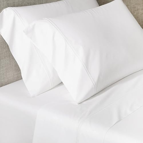 Victorio & Lucchino V&L Juego de Sábanas de Hostelería 100% Algodón Blanco – Suaves, Transpirables y Resistentes – Incluye Encimera, Bajera Ajustable y Funda(s) de Almohada | Cama 160cm (2 Almohadas)