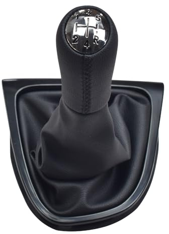 Kakulkomen LHD 5 Speed Leather Gear Stick Gaiter for Renault Clio IV 2012-2020 Black Boot Cover Gaitor Collar