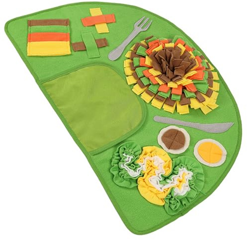 Tappeto per annusare animali domestici – Tessuto ecologico 74 x 47 cm, stimolazione mentale, tappetino da allenamento con odore antiscivolo | cordino da bavero tascabile per nascondere gli alimenti