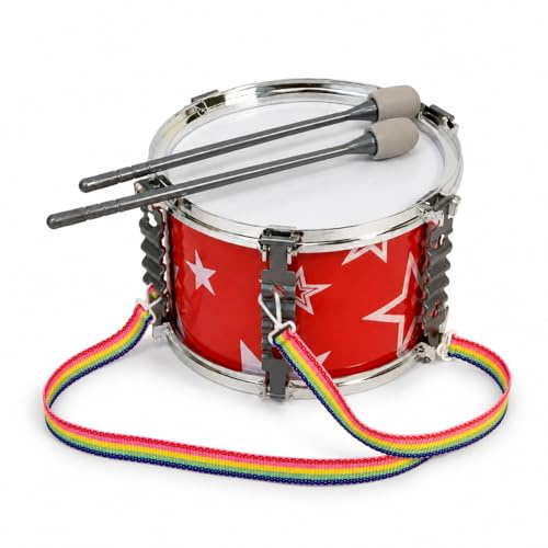 Tambor infantil con baquetas y correa Marching Drum Tambor en bolsa Diámetro 20 cm (A)