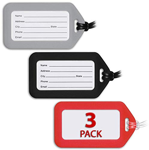 Mifflin-USA Luggage Tags, Bag Tag for Baggage, Suitcase Tags Bulk, 3 Pack - Business, 3