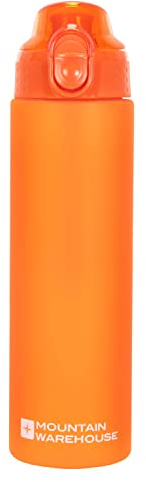 Mountain Warehouse BPA Free Push Lid Water Bottle - Lightweight BPA Free 700ml Travel Mug with Secure Leakproof Lid - Running, Hiking, Camping, Gym & Daily Use Orange Mix