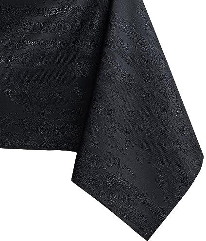 AmeliaHome Tischdecke 60x60 cm Mitteldecke Tischtuch Tafeldecke Fleckschutz Lotuseffekt Abwaschbar Wasserabweisend Ornament Schwarz Vesta