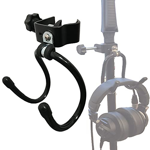 Pmsanzay Universal Hanger Stand, Black Metal with Rubber Pads, Fits 0.4 to 1.5 Tubing, Suitable for Headphones, Tambourines, Cords, etc.