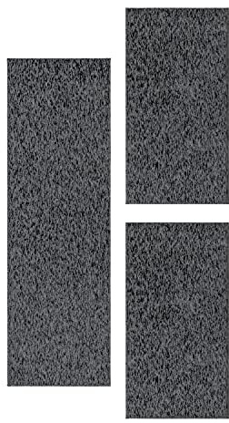 Set di tappeti a pelo corto, per camera da letto, bordo 4 mm, altezza del pelo 3 pezzi, antracite, set da letto: 2 x 60 x 100 + 1 x 80 x 150 cm