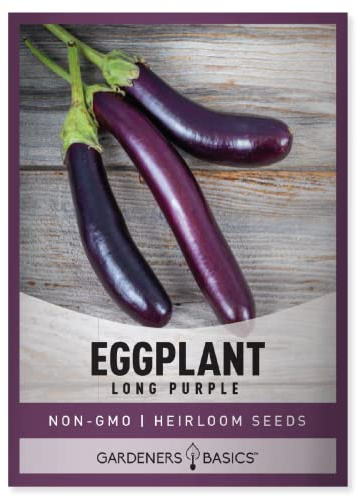 Gardeners Basics, Eggplant Seeds for Planting - (Long Purple) is A Great Heirloom, Non-GMO Vegetable Variety- 500 mg Seeds Great for Outdoor Spring, Winter and Fall Gardening