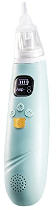 Aspiratore nasale elettrico per bambini, ricaricabile tramite USB, con aspirazione a 3 livelli, 3 punte in silicone, funzione musicale, potente Booger Sucker, detergente per neonati e bambini (blu)