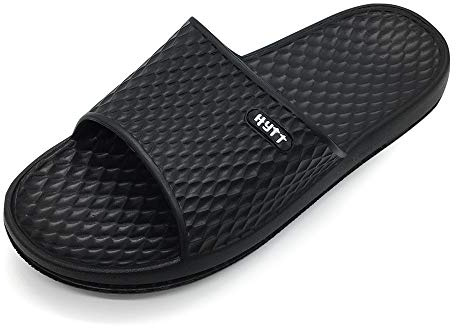 Hasina Shower Sandals Men Bathroom Slippers Non-Slip Indoor Home House Beach Shoes(10 M US Black