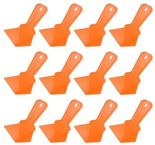 sourcing map 12pcs Inside Corner Trowel 4 Inch Drywall Corner Tool Plastic Corner Knife for Spackling Wallpaper, Orange