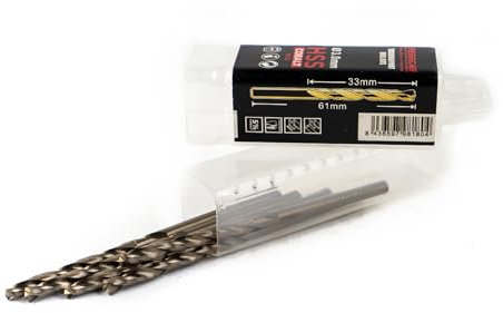 Ferrcan Brocas para metal HSS DIN338 M35 5% cobalto Turbomax para taladrar en acero inoxidable, hierro y otros metales paquete de 5 unidades por medida (2mm)