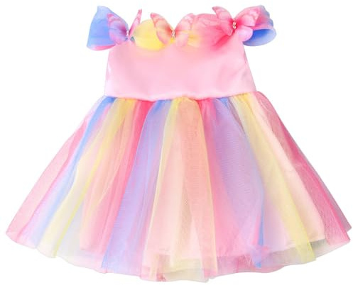 NIXNUT Doll Clothes Long Princess Dress with Colorful Mesh for American Girl Doll 18-inch