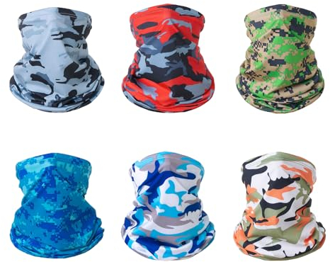 6er Pack Bandana Multifunktionstuch Nahtlose Bandanas Nahtlose Kopfbedeckung Reiten Gedruckt Bandanas Elastisch Schlauchtuch Nahtloses Halstuch für Outdoor-Sport Radfahren Angeln