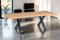 SAM Esstisch 160x90 cm Bird, MDF-Tischplatte mit Eiche-Optik, Ausziehtisch, Schweizer Kante, Tischbeine in X-Form, Schmetterlingsauszug (2X 40 cm Platten), ausziehbarer Esszimmertisch auf 240 cm
