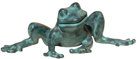 Bronze-Skulptur Frosch | 21x12x8cm | Tierfigur aus Bronze | handgefertigt