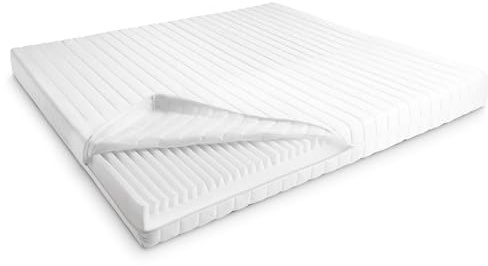 Sleezzz K16 Materasso in schiuma fredda reversibile, 7 zone di riposo, durezza H2+H3, rivestimento in microfibra lavabile (120 x 200 cm)