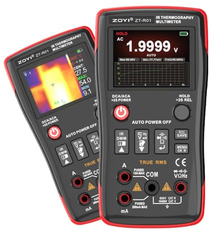 ZOYI ZT-R01 Thermal Imager Multimeter – Smart Auto-Range, True RMS 25,000 Counts, V.C.F, 32×32 IR Real-Time Camera −20–550 °C, USB-C Charging, Data Storage