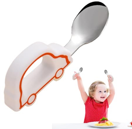 Duroecsain Cuchara para bebé | Aprendizaje Alimentación con Cucharas y Tenedor - Diseño Ergonómico para Comida Versátil Adultos Comidas Familiares