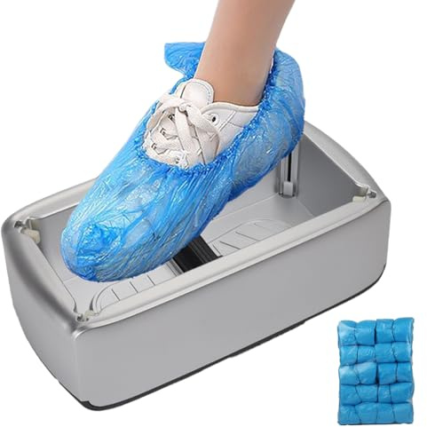 Dispensador automático de de zapatos, dispensador automático de de zapatos, bolígrafo para envolver zapatos, dispensador de cubierta de zapatos con 100 fundas para zapatos para el