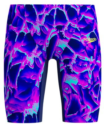 Speedo Boys Fastskin Junior Endurance+ Max High Waisted Jammer Swim Trunks Swimmers Cave Current/Neon Jelly Size 11-12 Years