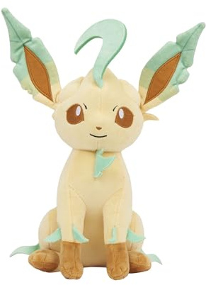 Pokémon Plush 20 cm PKW4578 Leafeon - Yellow/Green - Official Pokemon stuffed collectible toy for children 2+