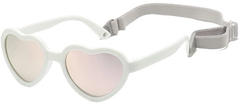 YINXIAQIYE Baby Heart Sunglasses Flexible Polarized Heart-shaped with Strap for Toddler 0-24 Months Valentine Exchange Gifts
