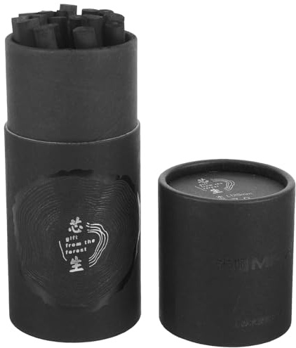 Beaupretty 20 Palitos de Carbón Comprimido Profesional para Dibujo y Bocetos, Diámetro 7-9 Mm, Carbón de Sauce Duradero, Ideales para Aficionados y Adultos en Manualidades y Pintura
